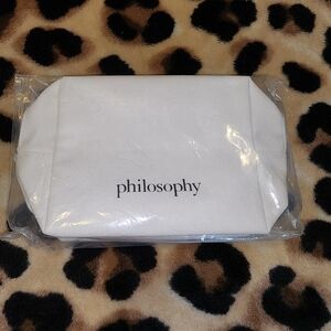 Philosophy Canvas Makeup Cosmetic Bag 10” L X 5.5” H NEW NIP